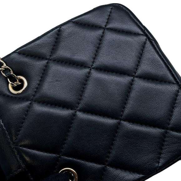 CHANEL Chain Shoulder Bag Matelasse Coco Mark Lambskin AP2547 Black ⭐ - Picture 10 of 13